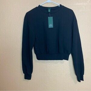 Wild Fable black cropped pullover crew neck sweater XS NWT